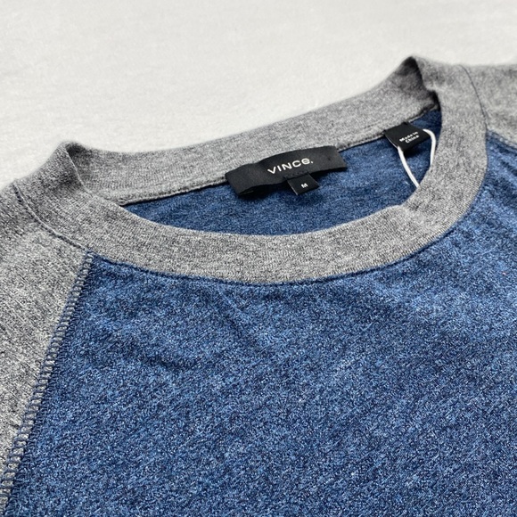 Vince Curved Hem Raglan Baseball Long Sleeve Tee (Gray/Blue) *NWT* - Picture 7 of 16
